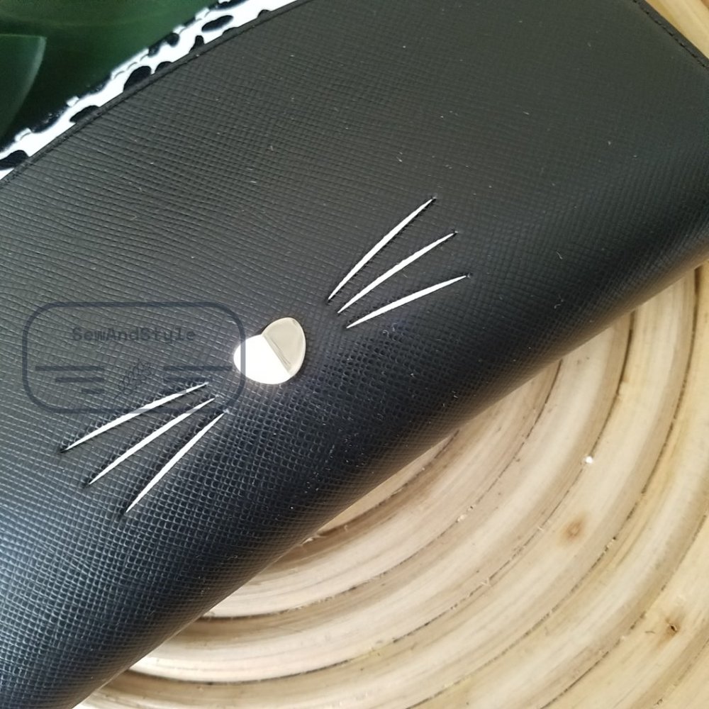 Kate Spade NWT Meow Cat Large Continental Wallet in Black Leather White Leopard - Picture 5 of 12